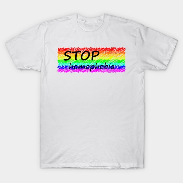 Stop homophobia T-Shirt by Johnny_Sk3tch